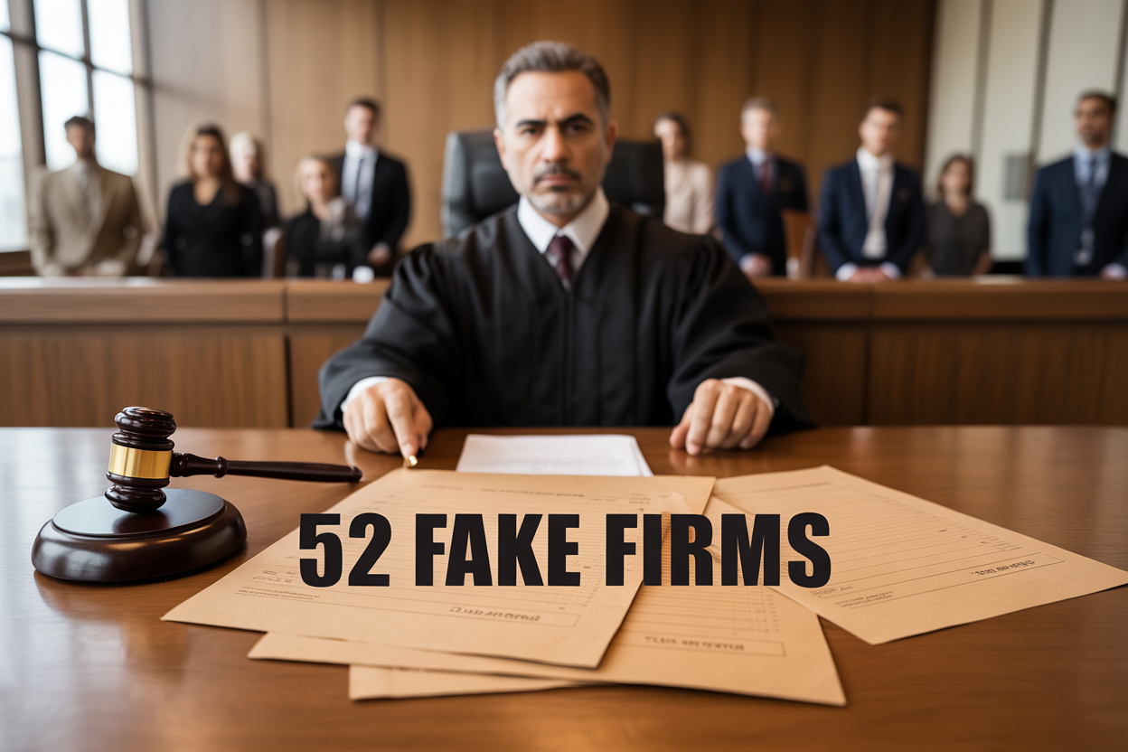 52 fake firms .138 work permits.5 guilty